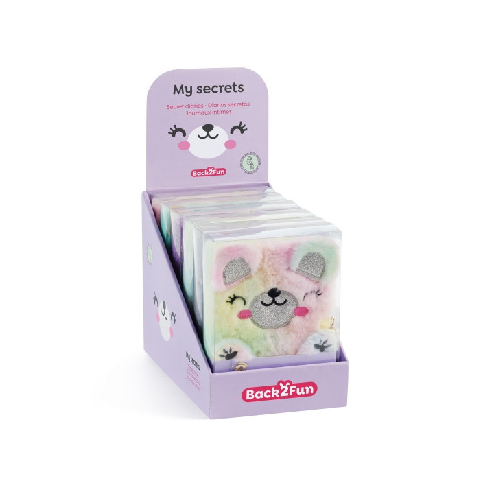 Miquel Rius Back2Fun Expositor con 9 Diarios Secretos Peluches Animales - 3 de cada Modelo Oso