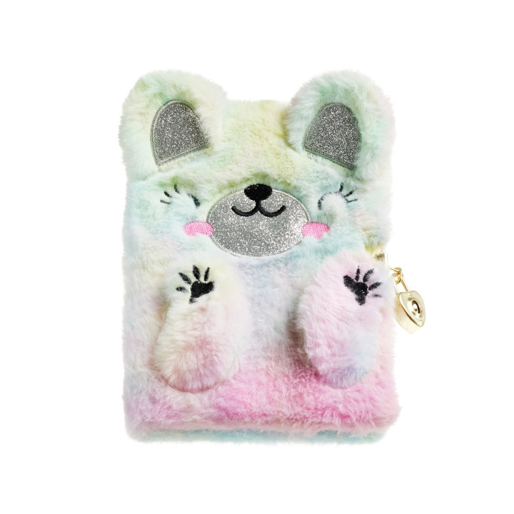 Miquel Rius Back2Fun Diario Secreto Peluche Oso Arcoiris - 80 Hojas Rayadas de Papel 80gr - Cierre con Llave