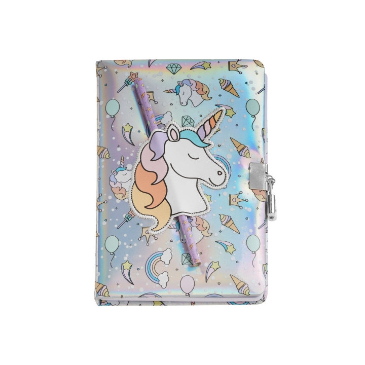 Miquel Rius Back2Fun Diario Secreto Holografico Unicornio - Cierre con Candado - Lapiz Incluido
