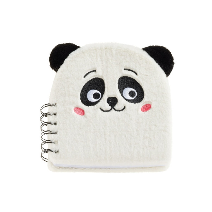 Miquel Rius Back2Fun Cuaderno Peluche Panda - 160 Hojas Lisas de Papel 80 g/m2 - Guardas Estampadas y Primera Pagina con Portad
