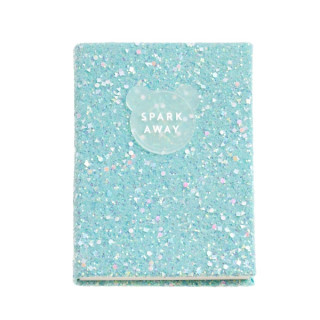 Miquel Rius Back2Fun Cuaderno Encolado con Cubierta de Purpurina Azul y Patch de Silicona - 96 Hojas Lisas de Papel 100 g/m2