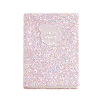 Miquel Rius Back2Fun Cuaderno Encolado con Cubierta de Purpurina Rosa y Patch de Silicona - 96 Hojas Lisas de Papel 100 g/m2