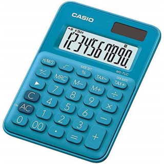 Casio MS-7UC Calculadora de Escritorio 10 Digitos - Tecla Doble Cero - Marcadores de Coma de 3 Digitos - Pulsacion de Teclas Si
