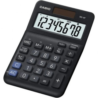 Casio MS-8F Calculadora de Sobremesa con Pantalla Extragrande de 8 Digitos - Signos de Comando de Funcion - Alimentacion Solar
