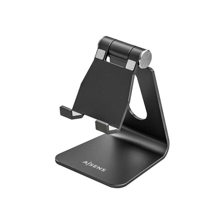 Aisens Soporte de Sobremesa Tamaño M Ajustable (1 Pivote) para Movil / Tablet - Color Negro