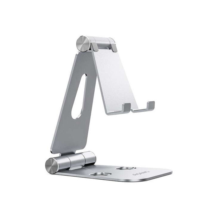 Aisens Soporte de Sobremesa Tamaño XL Ajustable (2 Pivotes) para Movil / Tablet - Color Plata