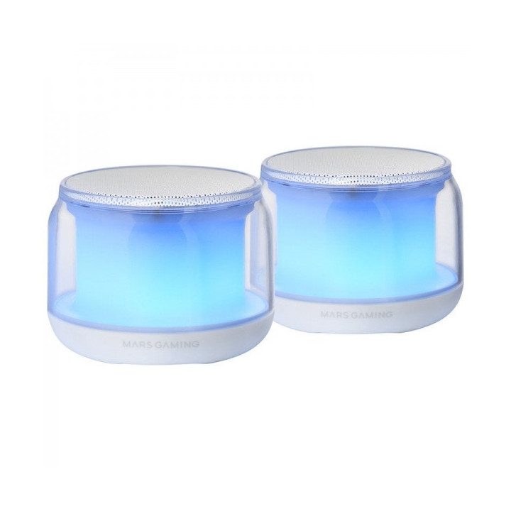 Mars Gaming MS-AURA Altavoces Bluetooth RGB - Sonido Envolvente 15W - DSP Personalizado - Iluminacion RGB 360º - Bluetooth 5.3