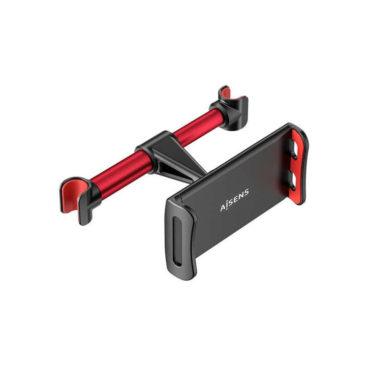 Aisens Soporte Coche Ajustable (1 Pivote) para Reposacabezas para Telefono / Tablet - Color Rojo