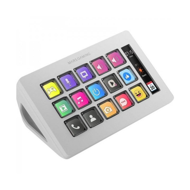 Mars Gaming MSD-ONE Dispositivo Compacto - Pantalla LCD Ampliada - Software Personalizable - Compatible con Windows y Mac - Ide