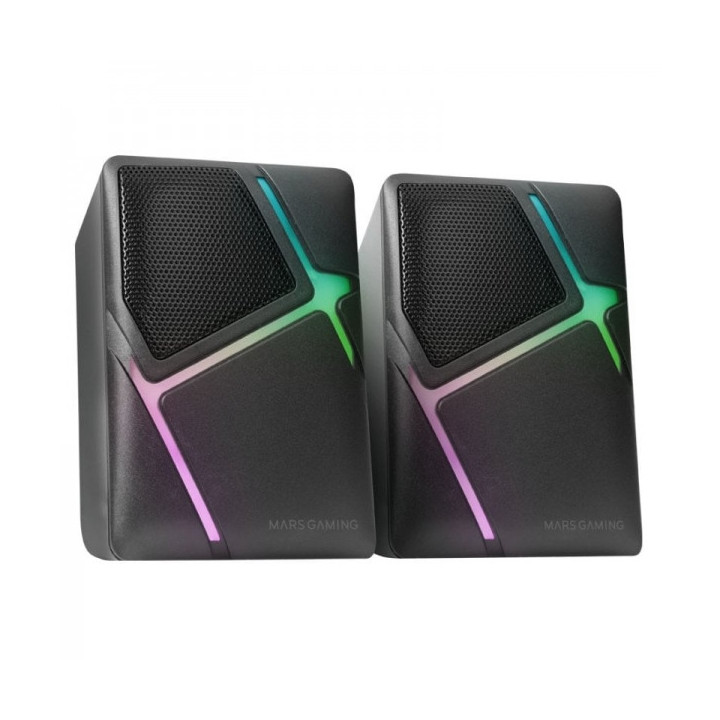 Mars Gaming MS-H Altavoces Compactos - Sonido Envolvente 10W - Iluminacion RGB Flow - Drivers Invertidos 3D-Surround - Control