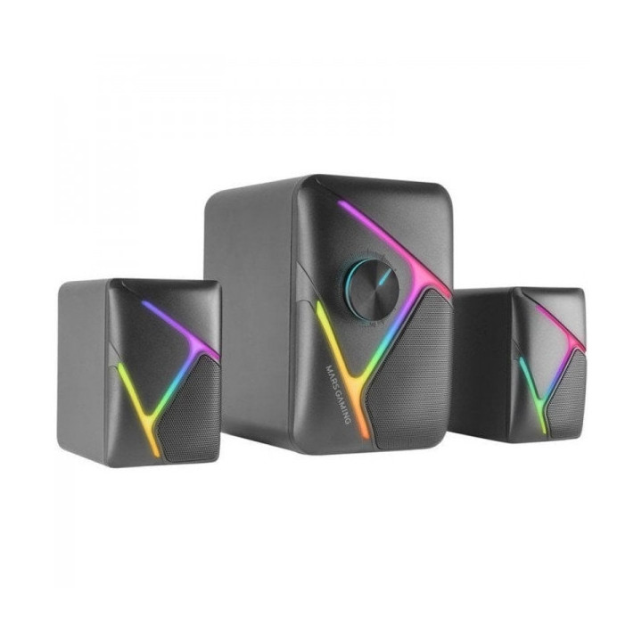 Mars Gaming MS-H21 Altavoz Gaming - Sonido 2.1 35W - Drivers 3D Surround - Iluminacion RGB - Control Frontal - Conexion Plug &