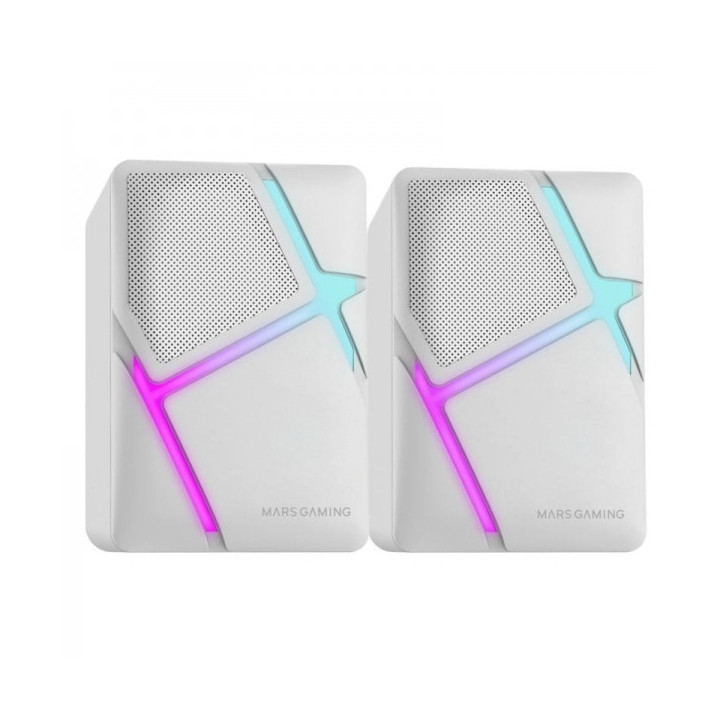 Mars Gaming MS-H Altavoces Compactos - Sonido Envolvente 10W - Iluminacion RGB Flow - Drivers Invertidos - Conexion Jack y USB
