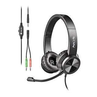 NGS MSX 11 Pro Auriculares con Microfono Flexible - Diadema Ajustable - Almohadillas Acolchadas - Control en Cable - Cable de 1