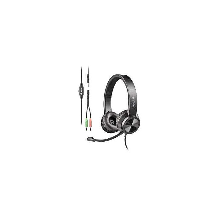 NGS MSX 11 Pro Auriculares con Microfono Flexible - Diadema Ajustable - Almohadillas Acolchadas - Control en Cable - Cable de 1
