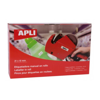 Apli Maquina Etiquetadora de Precios 1 Linea 8 Caracteres - Facil Uso - Cambio Rapido de Digitos - Instalacion Sencilla de Roll