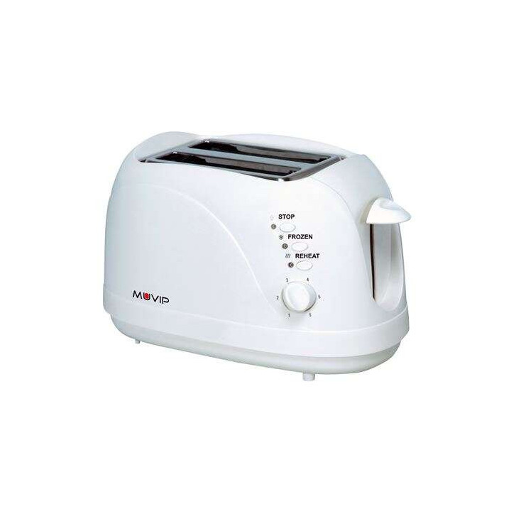 Muvip Tostadora de Pan 750W - Capacidad para 2 Rebanadas - 6 Niveles de Tostado - Funcion Calentar