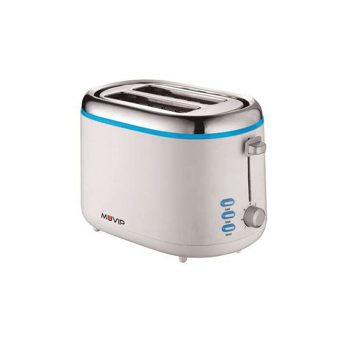 Muvip Design Tostadora de Pan 850W - Capacidad para 2 Rebanadas - 7 Niveles de Tostado - Funcion Calentar