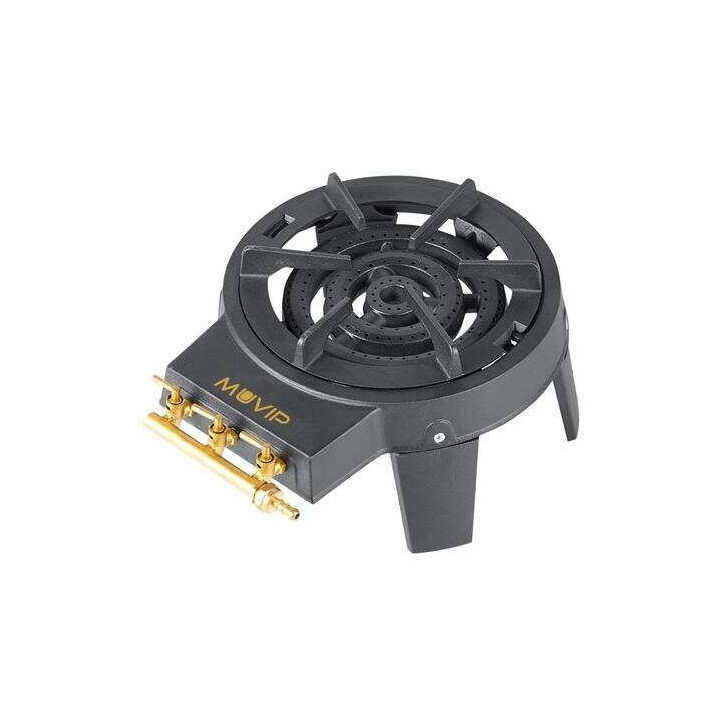 Muvip Fogon de Gas con 3 Distribuidores de Fuego - Llaves de Gas Independientes - 9kw de Potencia - Material: Hierro Fundido