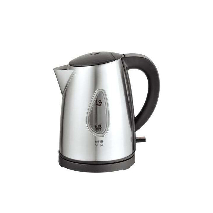 Muvip Hervidor de Agua Electrico 2200W - Capacidad 1L - Cuerpo de Acero Inoxidable - Indicador de Nivel - Base Giratoria