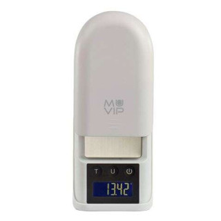 Muvip Bascula de Bolsillo Digital - Superficie Acero Inoxidable - Sensor de Alta Precision - Apagado Automatico - Peso Max. 0.3