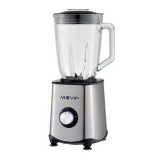 Muvip Batidora de Vaso 1300W 1.5L - 2 Velocidades - Cuerpo y Chuchillas de Acero Inoxidable - Funcion Pica Hielo - Bloqueo de S
