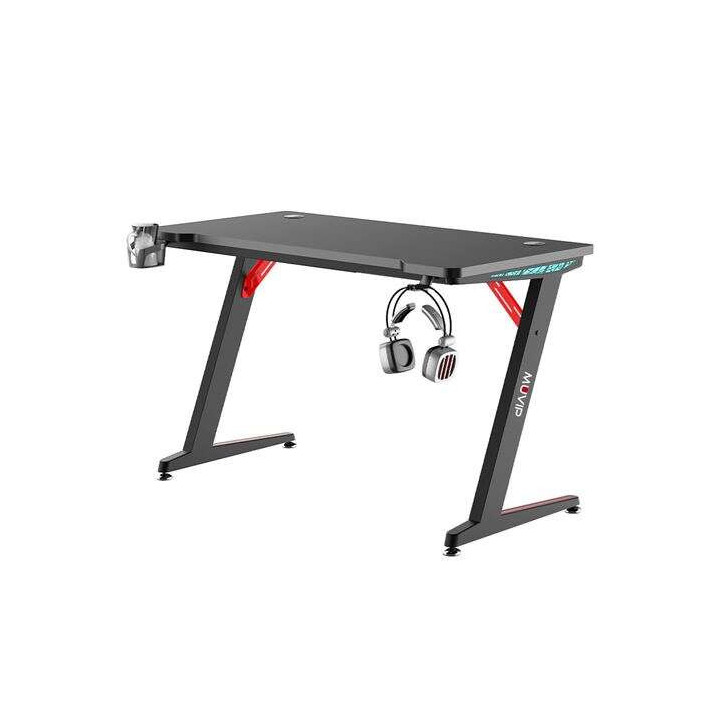 Muvip PRO300 Mesa Gaming Fibra de Carbono con Luz RGB - Solida - Gran Superficie - Portavasos - Gancho para Auriculares - Medid