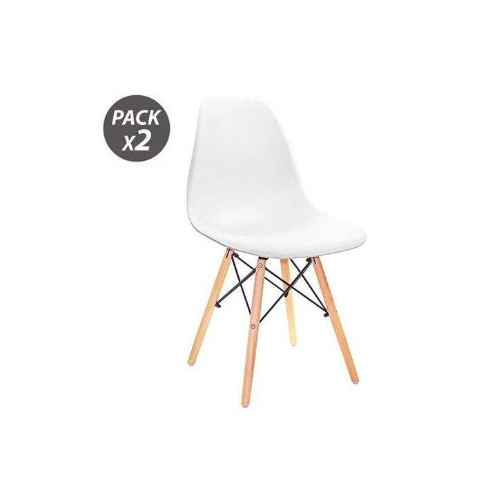 Muvip Pack 2 Sillas Design D100 - Color Blanco