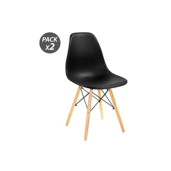 Muvip Pack 2 Sillas Design D100 - Color Negro