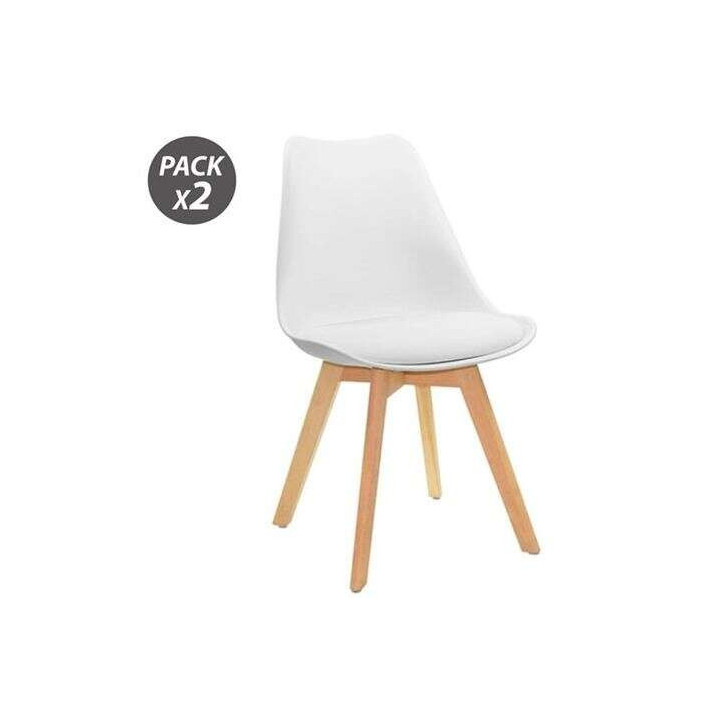 Muvip Design D200 Pack de 2 Sillas Multifuncionales - Asiento Acolchado - Patas de Madera - Uso en Interior - Ideal para Sala d