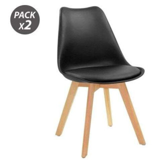 Muvip Design D200 Pack de 2 Sillas Multifuncionales - Asiento Acolchado - Patas de Madera - Uso en Interior - Ideal para Sala d