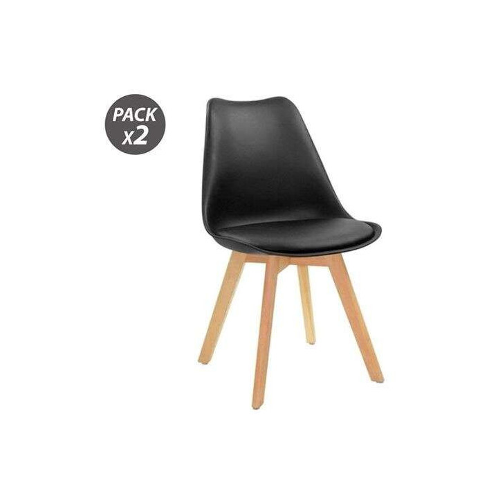 Muvip Design D200 Pack de 2 Sillas Multifuncionales - Asiento Acolchado - Patas de Madera - Uso en Interior - Ideal para Sala d