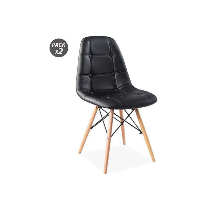Muvip Design D300 Pack de 2 Sillas Multifuncionales - Patas de Madera - Uso en Interior - Ideal para Sala de Espera