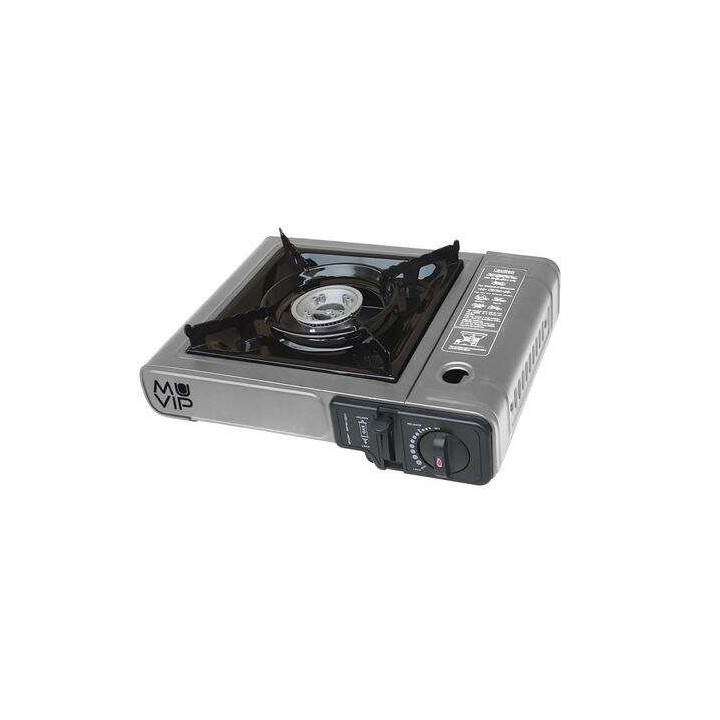 Muvip Cocina de Gas Portatil 1 Fuego - Encendido Automatico - Quemador de Aluminio - Valvula Doble Sellado - Maleta de Transpor