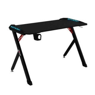 Muvip PRO1200 Mesa Gaming Fibra de Carbono con Luz RGB - Solida - Gran Superficie - Portavasos - Gancho para Auriculares - Medi