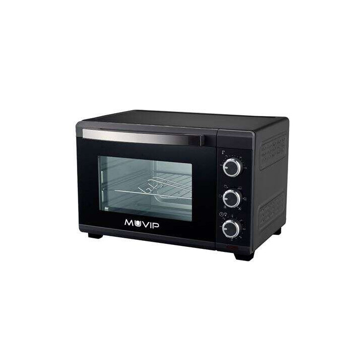 Muvip Horno 1600W 25L - Regulador de Temperatura 100º-230º - Exterior de Acero con Revestimiento - Selector de Tiempo - Puert