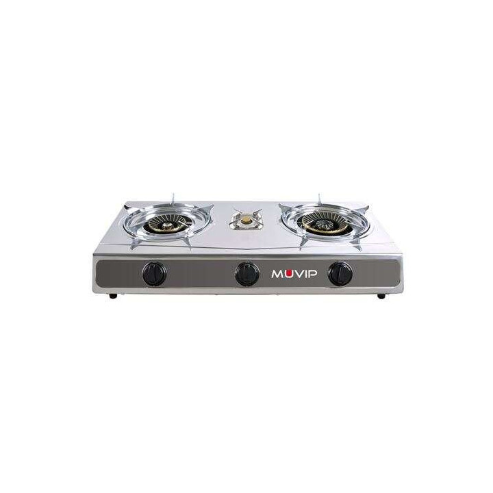 Muvip Serie Strong Cocina de Gas Inox 3 Fuegos - Encendido Piezoelectrico - Quemador de Hierro Fundido Desmontable