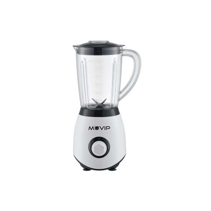 Muvip Batidora de Vaso 1300W 1.5L - 2 Velocidades - Chuchillas de Acero Inoxidable - Funcion Pica Hielo - Bloqueo de Seguridad