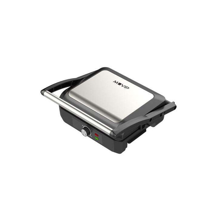 Muvip Sandwichera Grill 2200W - Apertura hasta 180º - Temperatura Regulable - Placa Superior Basculante - Asa Tacto Frio
