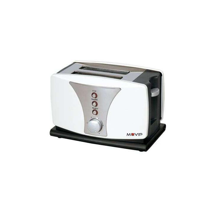 Muvip Top Design Tostadora de Pan 800W - Capacidad para 2 Rebanadas - 6 Niveles de Tostado - Funcion Calentar