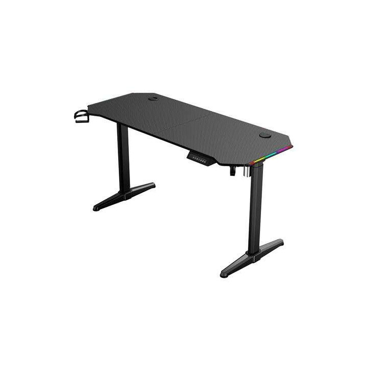 Muvip Mesa Gaming PRO1600 XL Motorizada Fibra Carbono - Luz RGB Sound