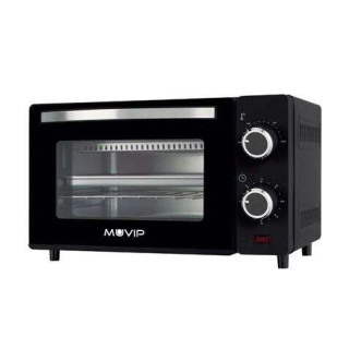 Muvip Horno de Sobremesa 650W 10L - Regulador de Temperatura 100º - 230º - Puerta de Cristal Templado - Cuerpo de Acero Inoxi