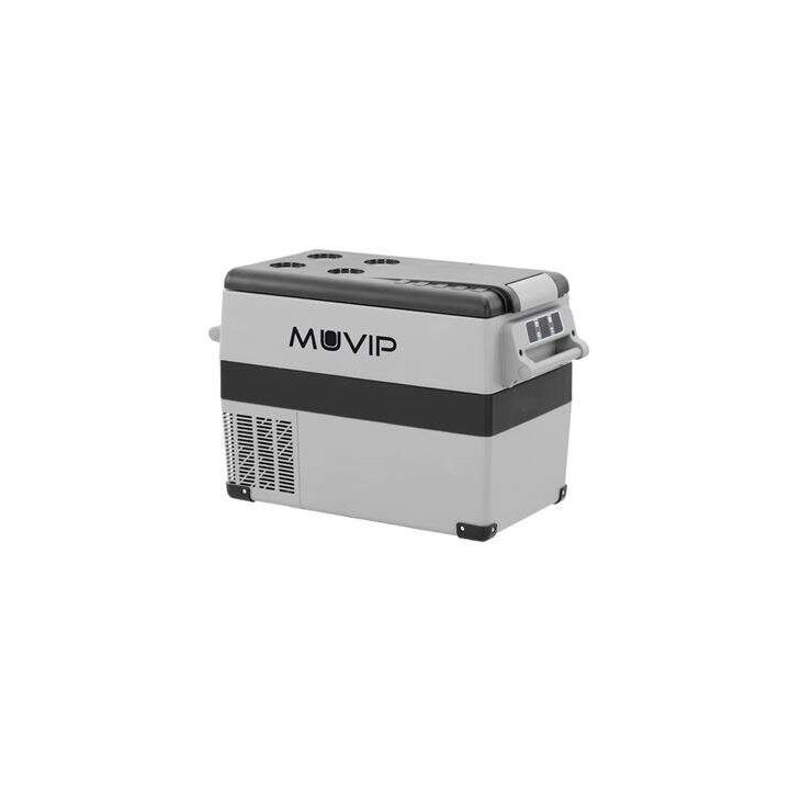 Muvip Nevera Portatil de Compresor 45L - Luz LED Interior - Proteccion Bateria Vehiculo - Temperatura -20º/+20º - Conexion 12