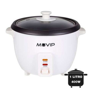 Muvip Arrocera - Capacidad 1 Litro - Potencia 400W - Sistema de Coccion y Calentamiento - Recipiente Interior Antiadherente - T