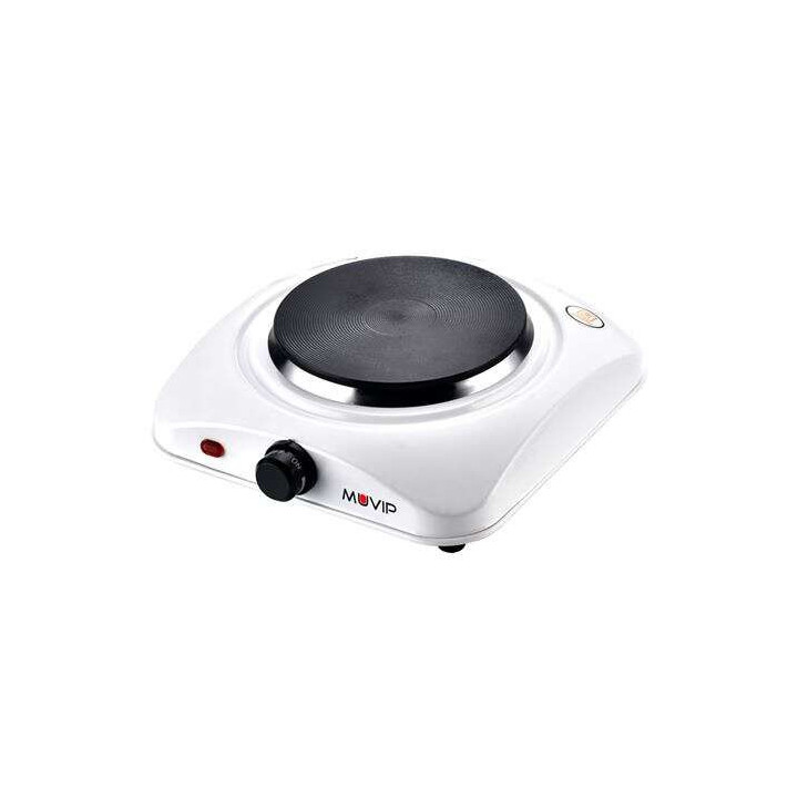 Muvip Cocina Electrica 1 Fuego 1000W - 5 Niveles de Potencia - Color Blanco