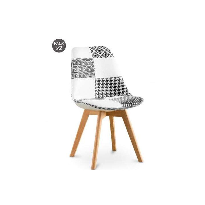 Muvip Pack 2 Sillas Design D400 - Tela Patchwork