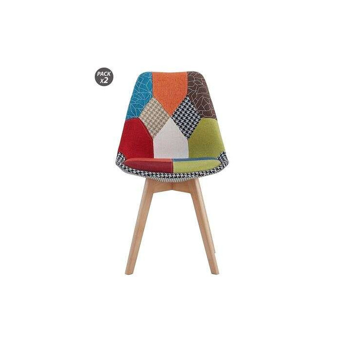 Muvip Pack 2 Sillas Design D400 - Tela Patchwork