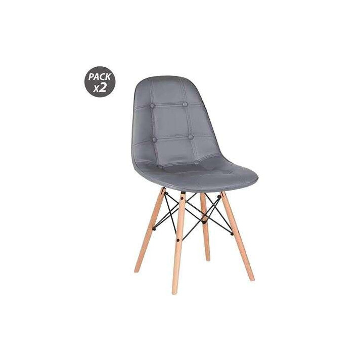 Muvip Pack 2 Sillas Design D300 - Color Gris