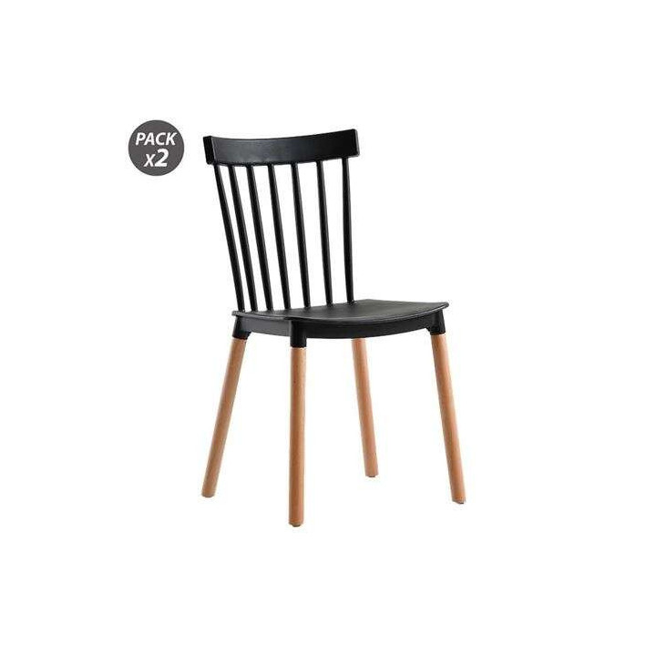 Muvip Pack 2 Sillas Design D800 - Color Negro