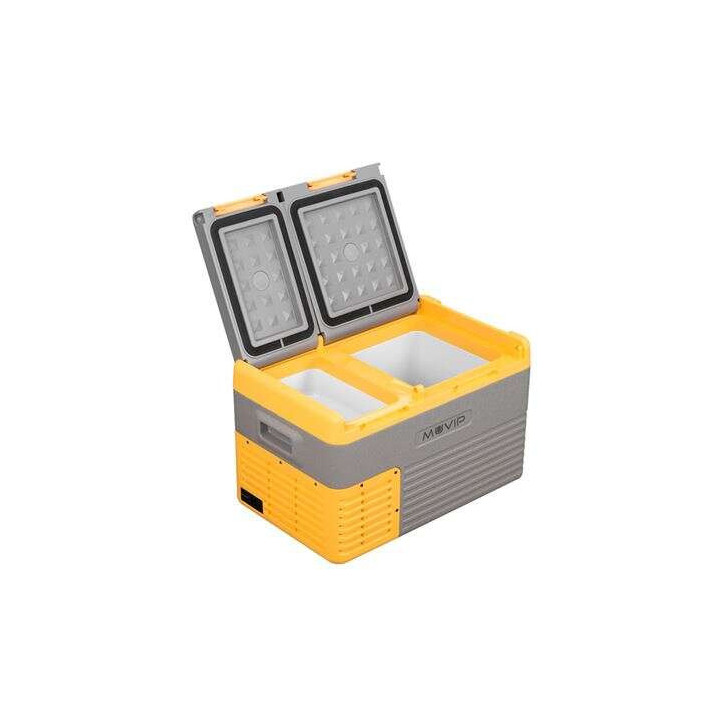 Muvip Nevera Portatil con Compresor 24 Litros Doble Zona - Compresor Silencioso - Color Amarillo