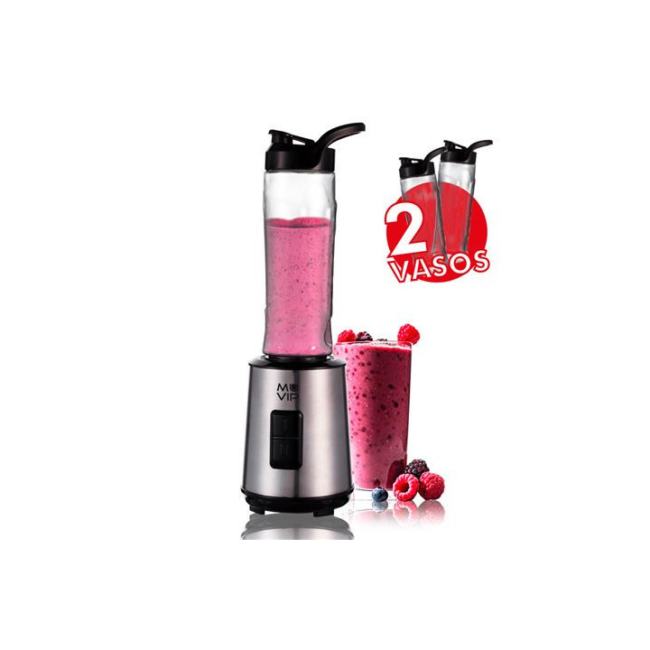 Muvip Batidora Smoothie 300W Inox 2 Vasos 600ml - Color Varios
